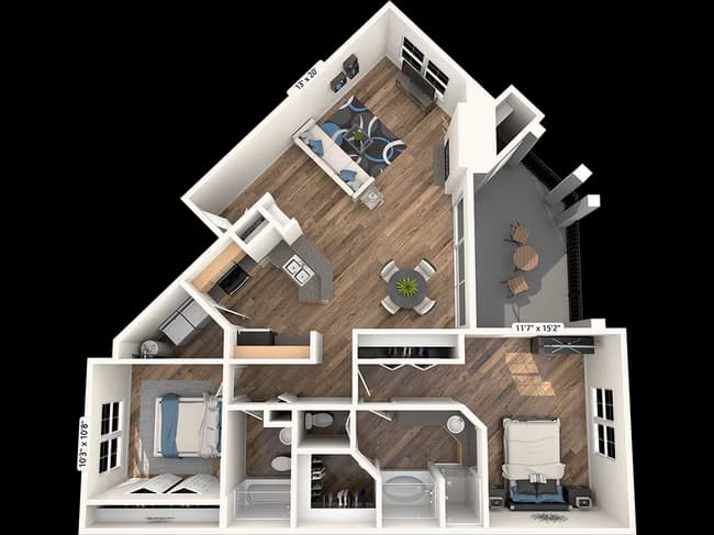 Unit 0123 0134 floor plan