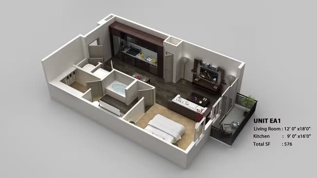 Unit S1 2308 floor plan