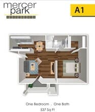 1 bed 1 Bath 1513 floor plan