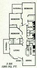 3 Bedroom 2 Bath 316 floor plan