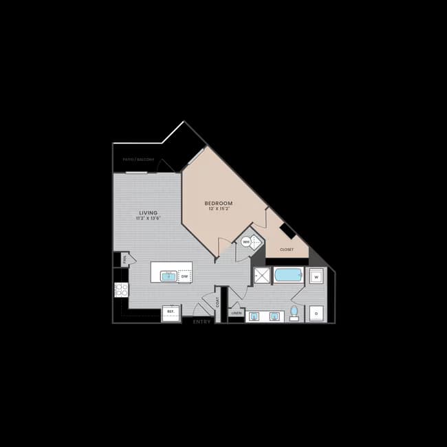 1 Bed • 1 Bath N3-1376 floor plan