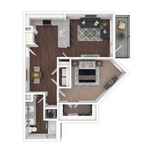 1 Bed • 1 Bath 4128 floor plan