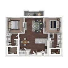 2 Beds • 2 Bath 2417 floor plan