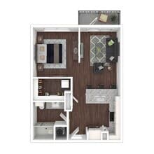 1 Bed • 1 Bath 2119 floor plan