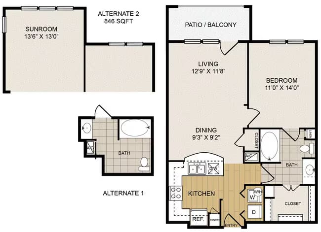Mid-rise A2 1118 floor plan