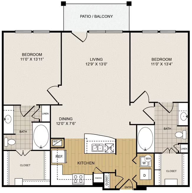 Mid-rise B1 2138 floor plan