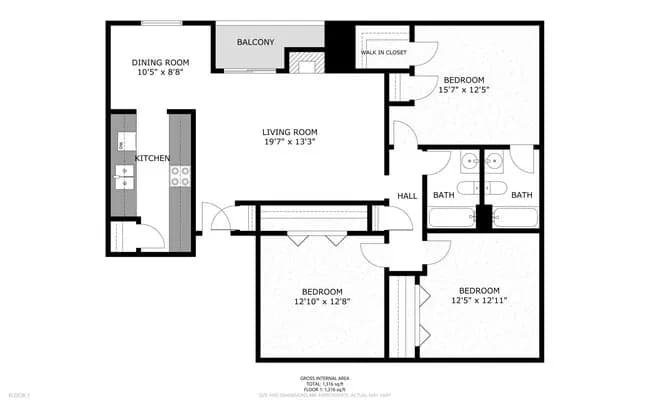 3 Beds • 2 Bath 36 floor plan
