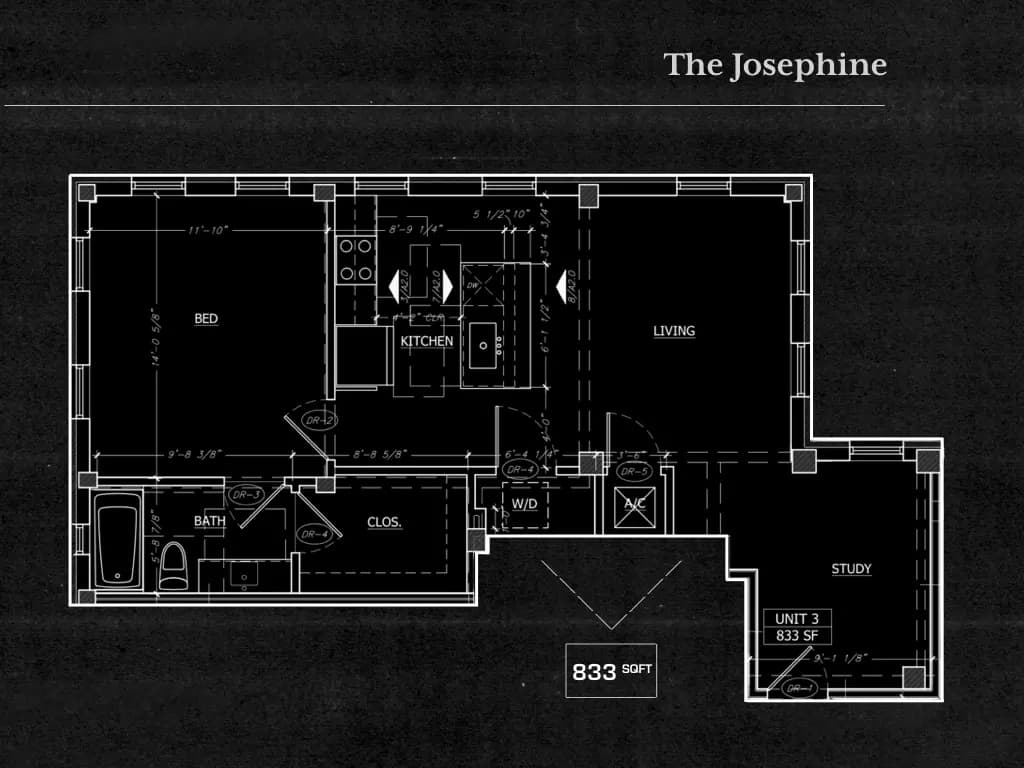 1 Bedroom 1 Bathroom ARG-201 floor plan