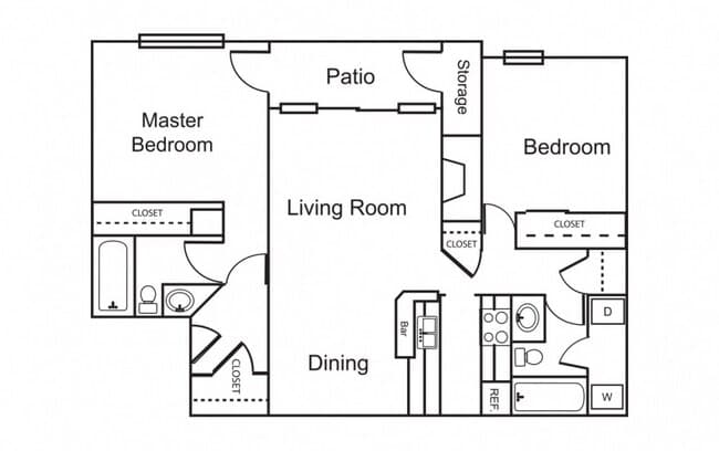 2 Bedroom / 2 Bath 0312 floor plan