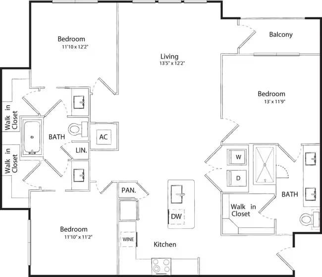 Unit 12-101 13-111 floor plan