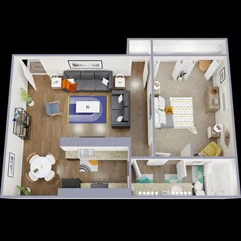 1BR/1BA 2120 floor plan