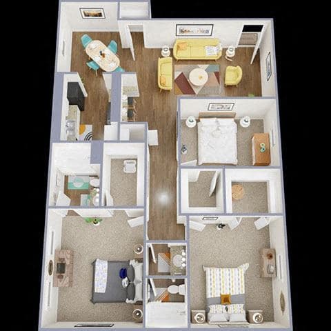3 Bedroom, 2 Bath 1520 floor plan
