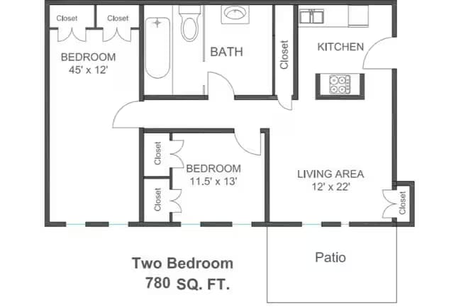 2 Bedroom floor plan
