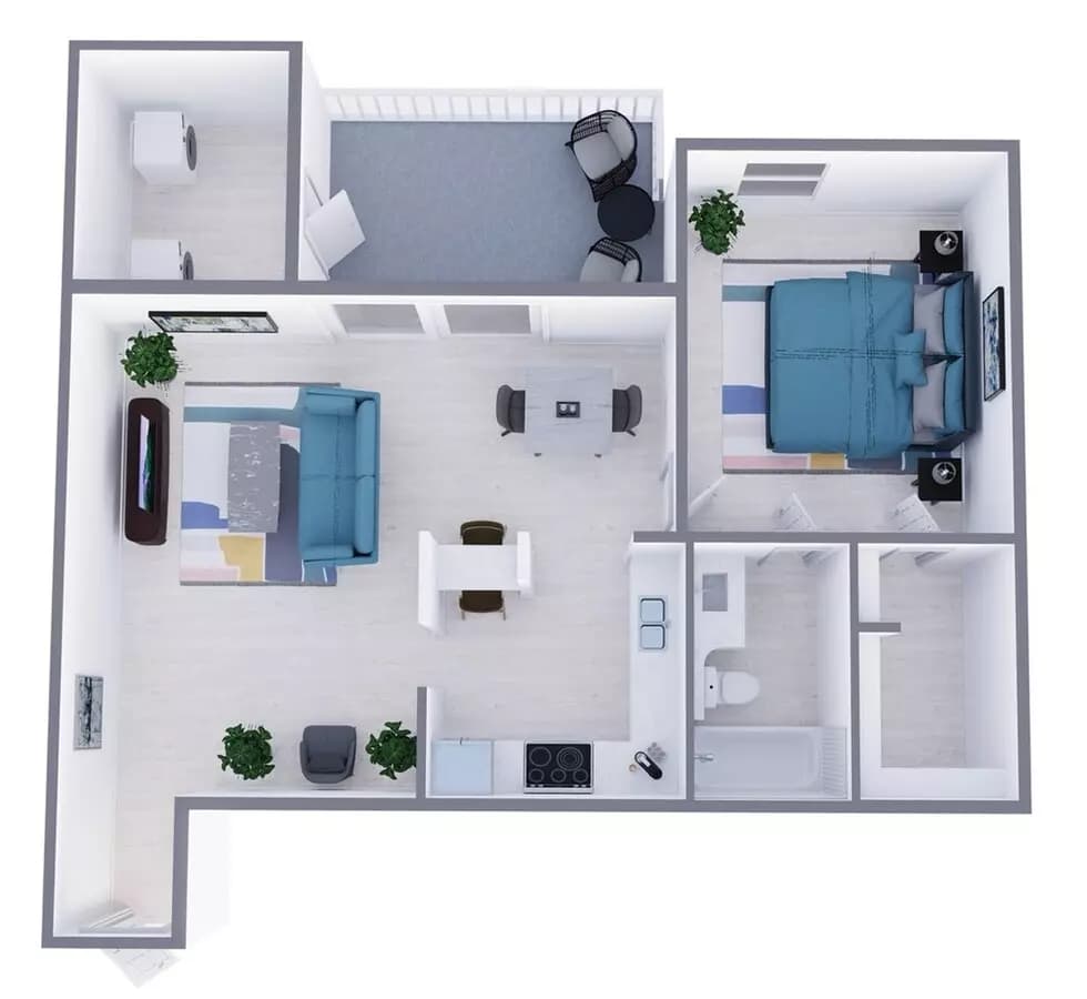 1 Bed • 1 Bath 418 floor plan