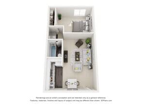 One Bedroom 407 floor plan