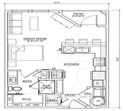 One Bedroom/One Bath 5312 floor plan
