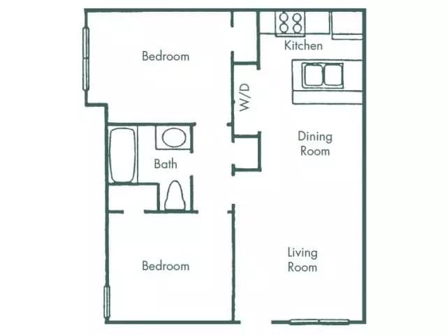 Two Bedroom 01-18 floor plan