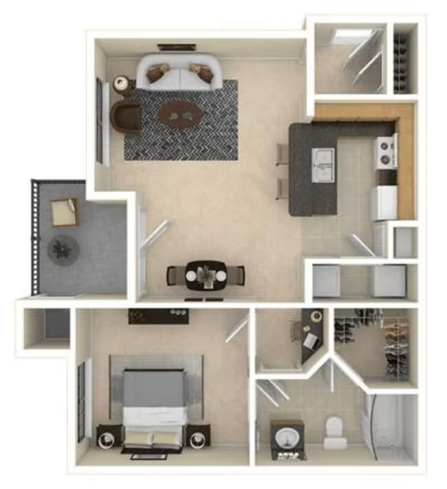 A2- Essential Housing 735 floor plan