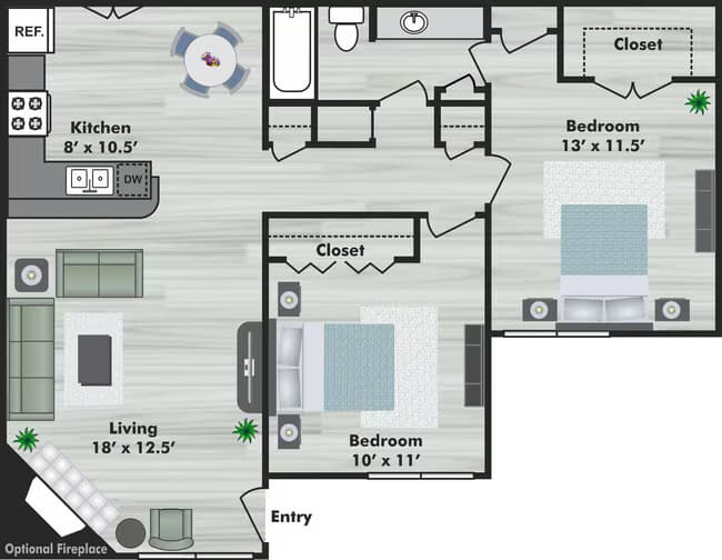 Two Bedroom 1014 floor plan