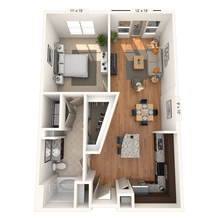 Traditional 1x1 747-846 SF 3117 floor plan