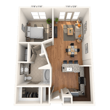 Traditional 1x1 747-846 SF 5126 floor plan