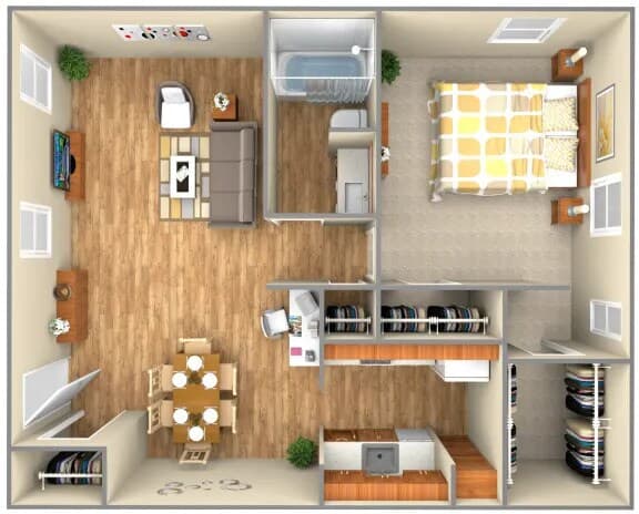 1 Bedroom C 29104 floor plan