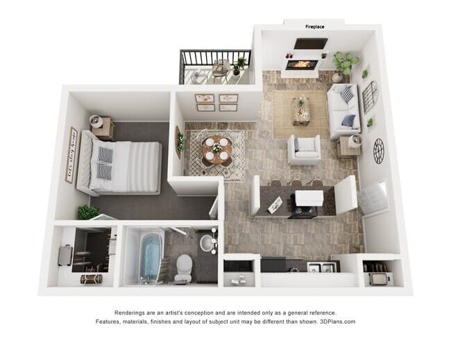 1 Bed • 1 Bath 1127 floor plan