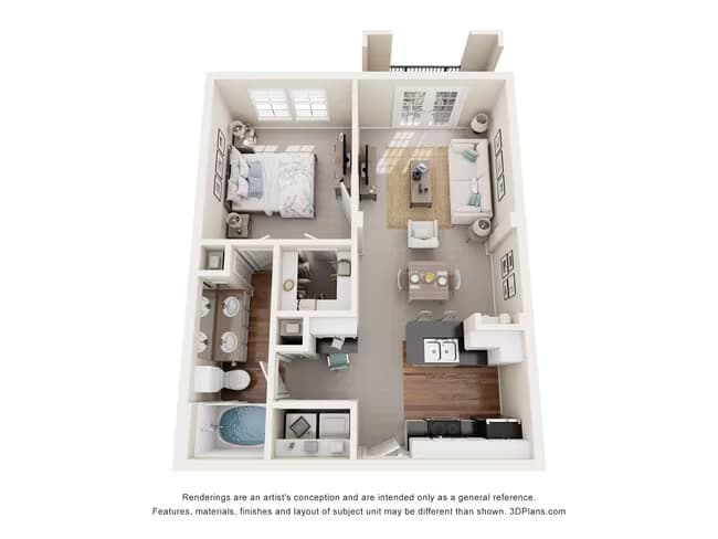 1 Bed • 1 Bath 11207 floor plan
