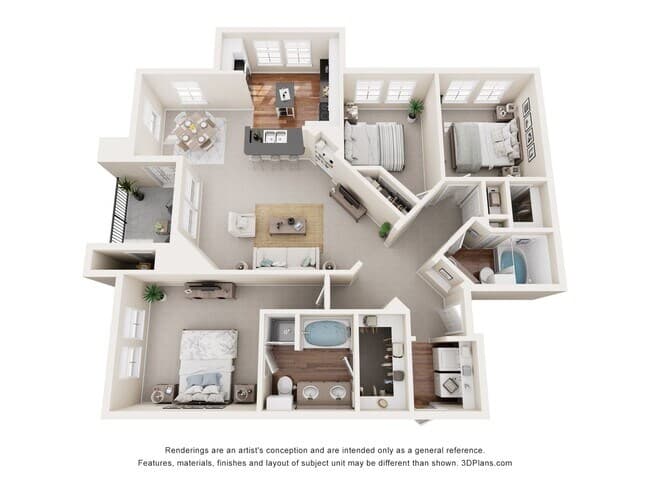 3 Beds • 2 Bath 07208 floor plan