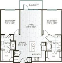 B2.1 1-3089 floor plan