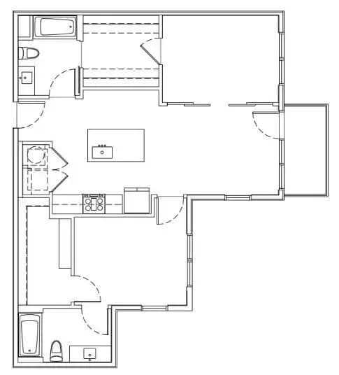 2 Beds • 2 Bath 433 floor plan