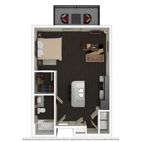 Studio 1040 floor plan