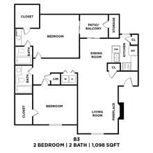 Unit 1631-H 1631-H floor plan