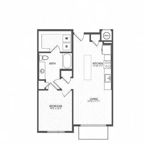 1 Bed • 1 Bath 1341 floor plan