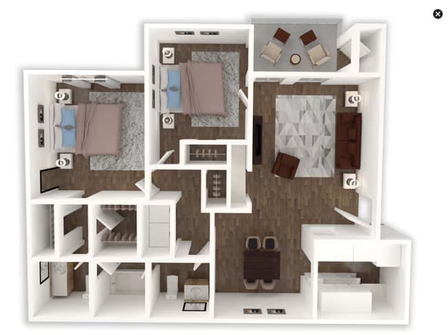 2 Beds • 2 Bath 1716 floor plan