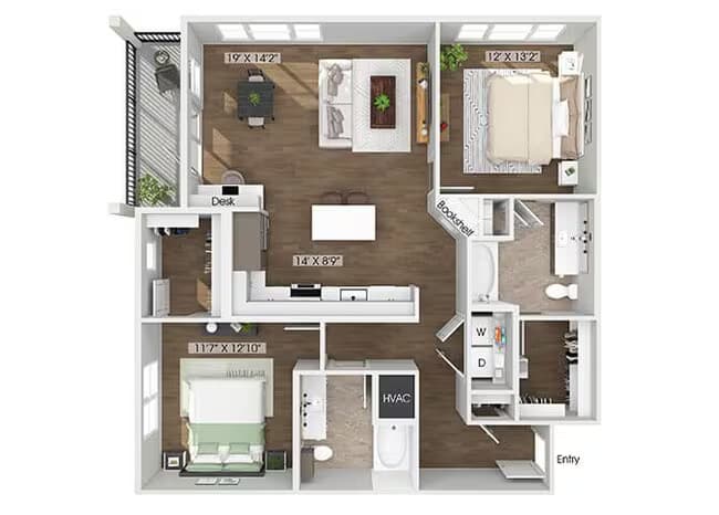 Unit 01323 01223 floor plan