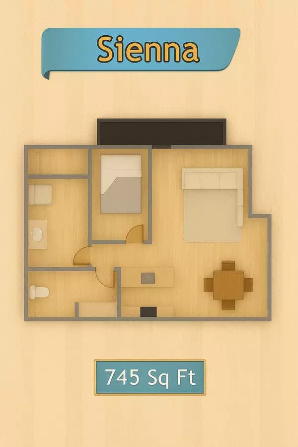 1 Bed • 1 Bath 616 floor plan