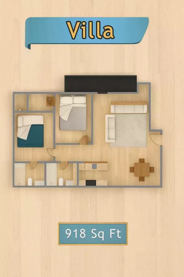 2 Beds • 2 Bath 120 floor plan
