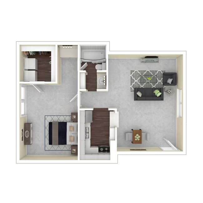 Unit A - One Bedroom 201 floor plan
