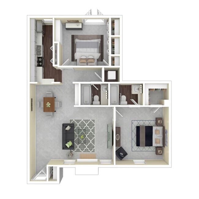 Unit E - Two Bedroom 141 floor plan