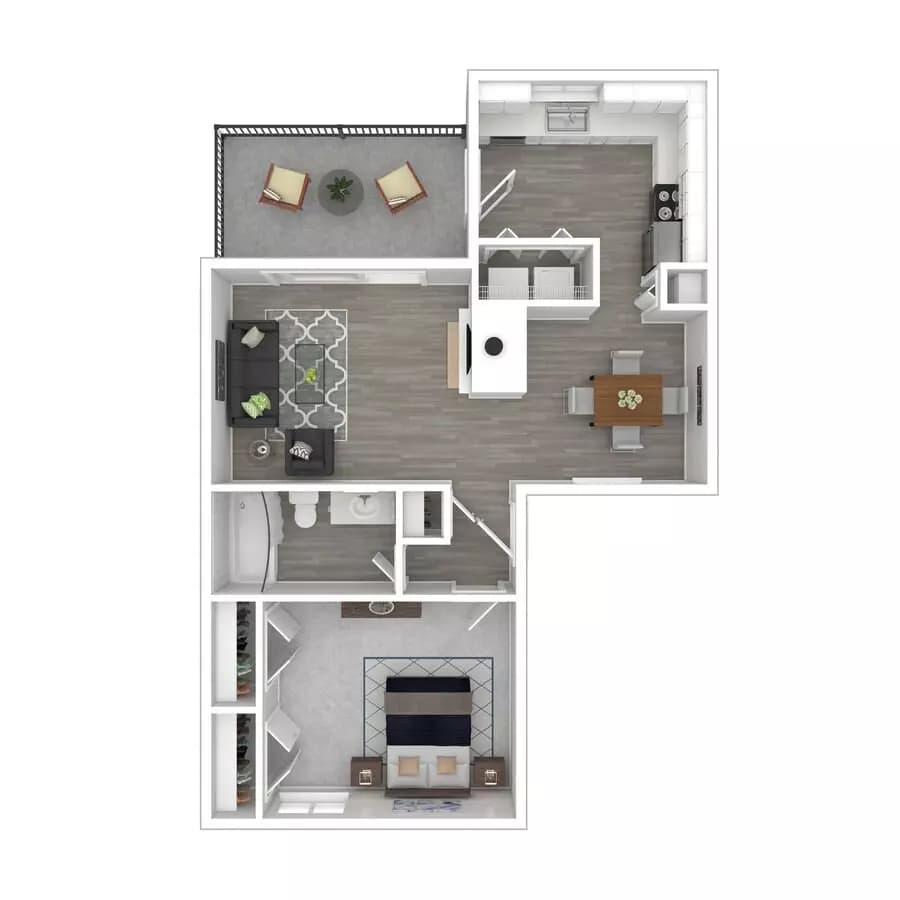 1 Bed • 1 Bath 0508 floor plan