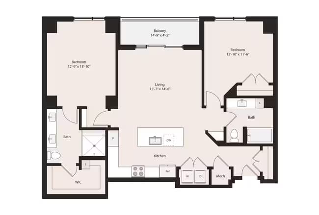 2 Beds • 3 Bath 2405 floor plan