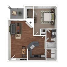 1B 1525 floor plan