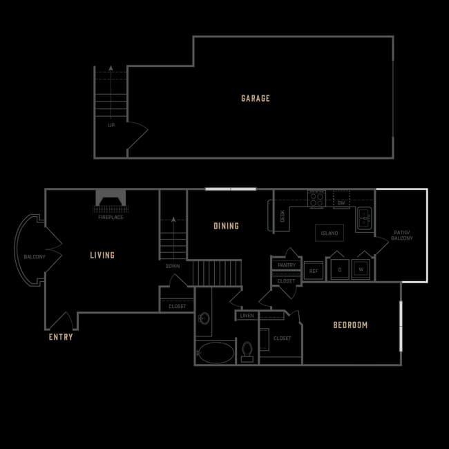 A4 Townhome Renovated 611 floor plan
