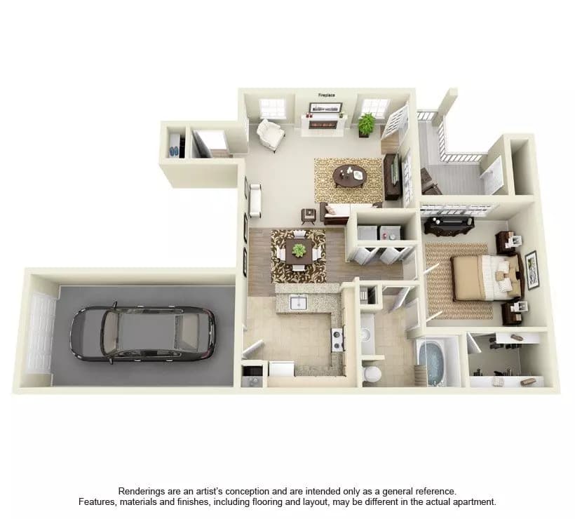 1 Bed • 1 Bath WAITA2 floor plan