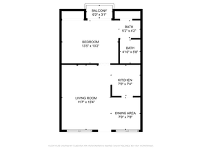 A2 - 1 Bedroom 1 Bathroom 215 floor plan