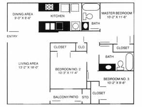 3X2-B 1116 floor plan