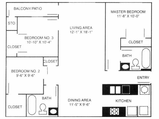 Unit 1312 1111 floor plan