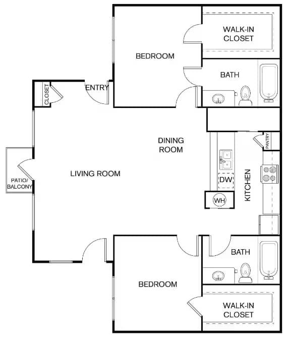 2 Beds • 2 Bath 48316201 floor plan