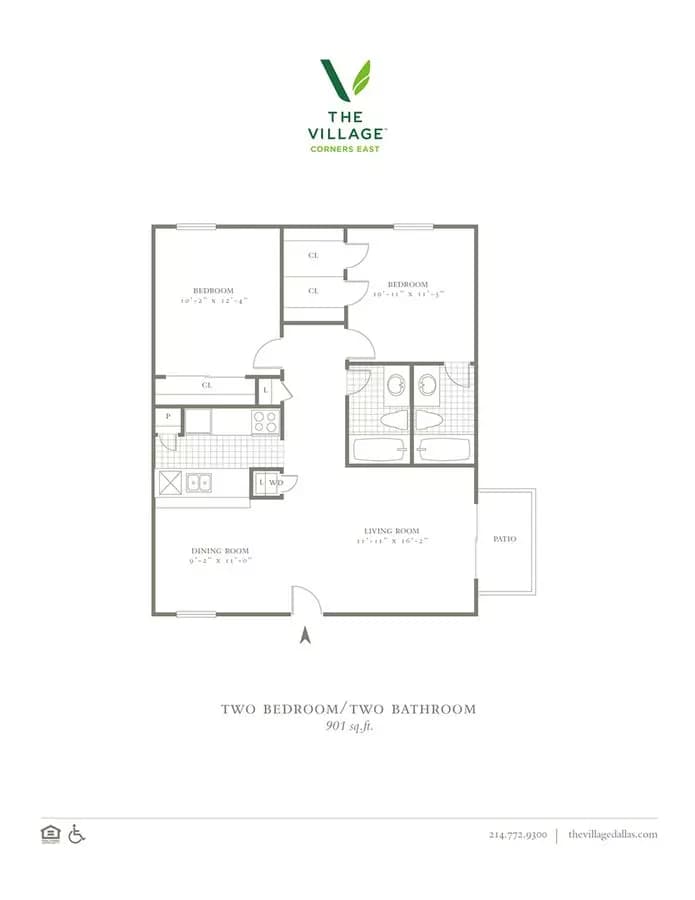 2 Beds • 2 Bath 6127 floor plan